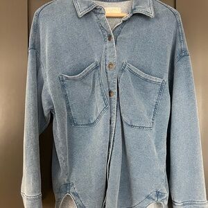 Z Supply Light Blue Denim Shirt and shorts